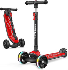 Kick Scooter for Kids Ages 3-10, 3-Wheel Folding Scooter with Adjustable Height,