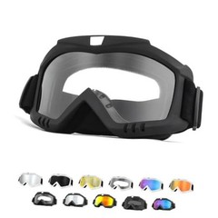 Yourkar Dirt Bike Goggles, Windproof ATV Off-Road Goggle, Black-transparent