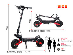 GT06 1200W Foldable E-Scooter for Adults -Max Speed 25MPH, 48V 13AH/23.4AH, 11″O