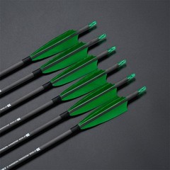 Archery Carbon Arrows Spine400 with Feather Set for Recurve/Compound Bow Hunting