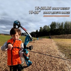 Lanneret Youth Compound Bow Set 15-29lbs 19-28in Aluminum Carbon Fiber