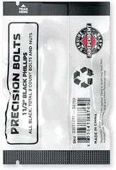 Genuine Parts Cross Bolts Standard Phillips Skateboard Hardware (Black/Black, 1