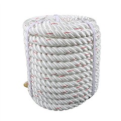 1inch × 120FT High Strength Braided Rope Breaking Strength 3400 Pounds White Red