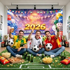 World Cup Banner International Soccer Event Party Decorations Soccer Stadium Bac