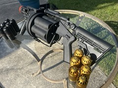 M32 ICS MGL Full Size Airsoft Revolver Grenade Launcher With 12 40mm Shells