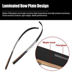 62″ Takedown Recurve Bow Carbon Arrow Set 16-38lbs Wooden Bow Shoot Hunt Archery