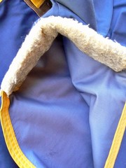 Gore-Tex Turnout Rug Dover Saddlery Classic Cover-Ups 76″ Blue Yellow Trim