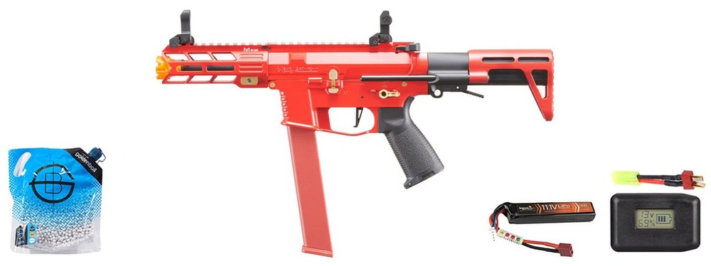 Classic Army Nemesis X9 PDW SMG AEG – Battery/Adapter/Charger Combo – (Red)