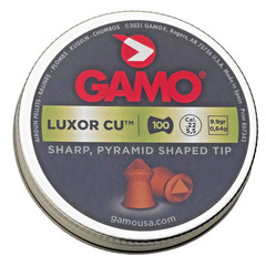 GAMO 100 Count LUXOR Pyramid Pointed COPPER COATED 5.5mm .22 Caliber Pellets