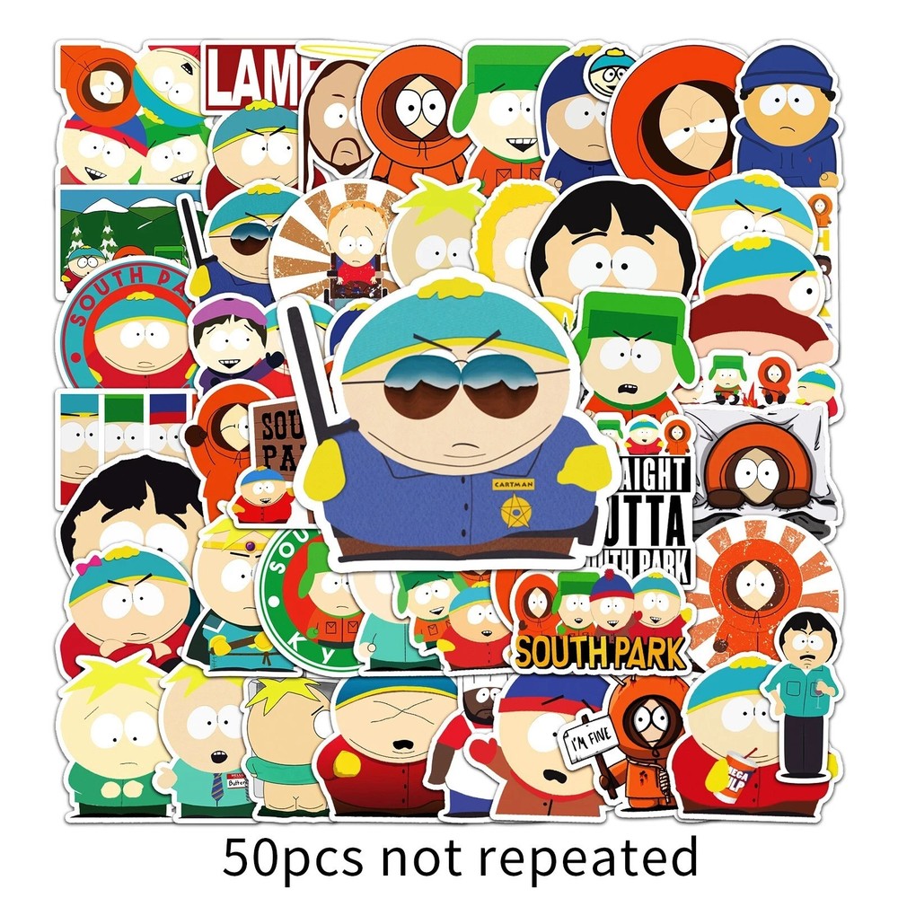 Mix 10/50 PCs South Park Cartoon Luggage Notebook Gift Sticker-No Duplicate