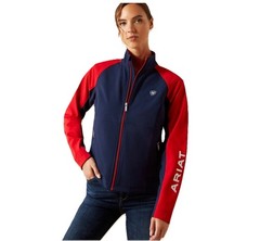 Ariat Ladies Team EQ Jacket Navy & Red Water Resistant Soft Shell Size 2XL NWT