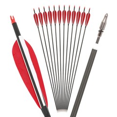 35″ Archery Pure Carbon Arrows SP500 600 5″ Turkey Feather Recurve Bow Hunting