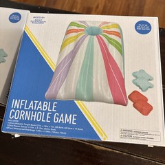 Inflatable Cornhole Game 1 Target Board, 4 Waterproof Beanbags / Sunburst