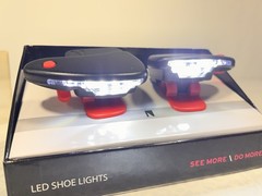 Night Runner 270 LED Shoe Lights Red Black Rechargeable Water Resistant Running