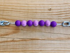 Purple & Purple Shimmer Beaded Curb Strap