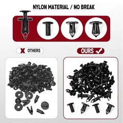 200Pcs Polaris Push Pins, UTV Nylon Fender Clips & Body Rivets with Tool, Compat
