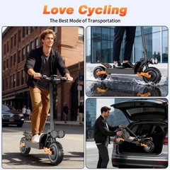 48V 30Ah Foldable Electric Scooter, 749W Off-Road Electric Scooter, 35-miles