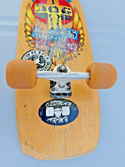 90s repop Dogtown Skates Bull Dog skateboard deck ZFlex trucks BDS DubCon wheels