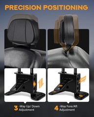 Motorcycle Adjustable Backrest Mounting Hardware Kit Rider Driver Support