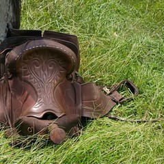 Brown Tooled Leather Western Pleasure/Trail Saddle, Traditional Design