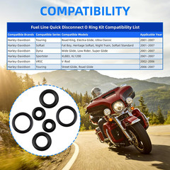 O-Ring Kit Compatible with Harley-Davidson Fuel Line Quick Disconnect Used on Ma