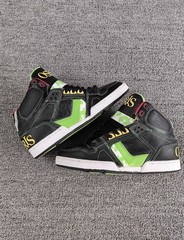 Osiris High Top Skateboarding Shoes Black Green Red Yellow Lace-Up US 14