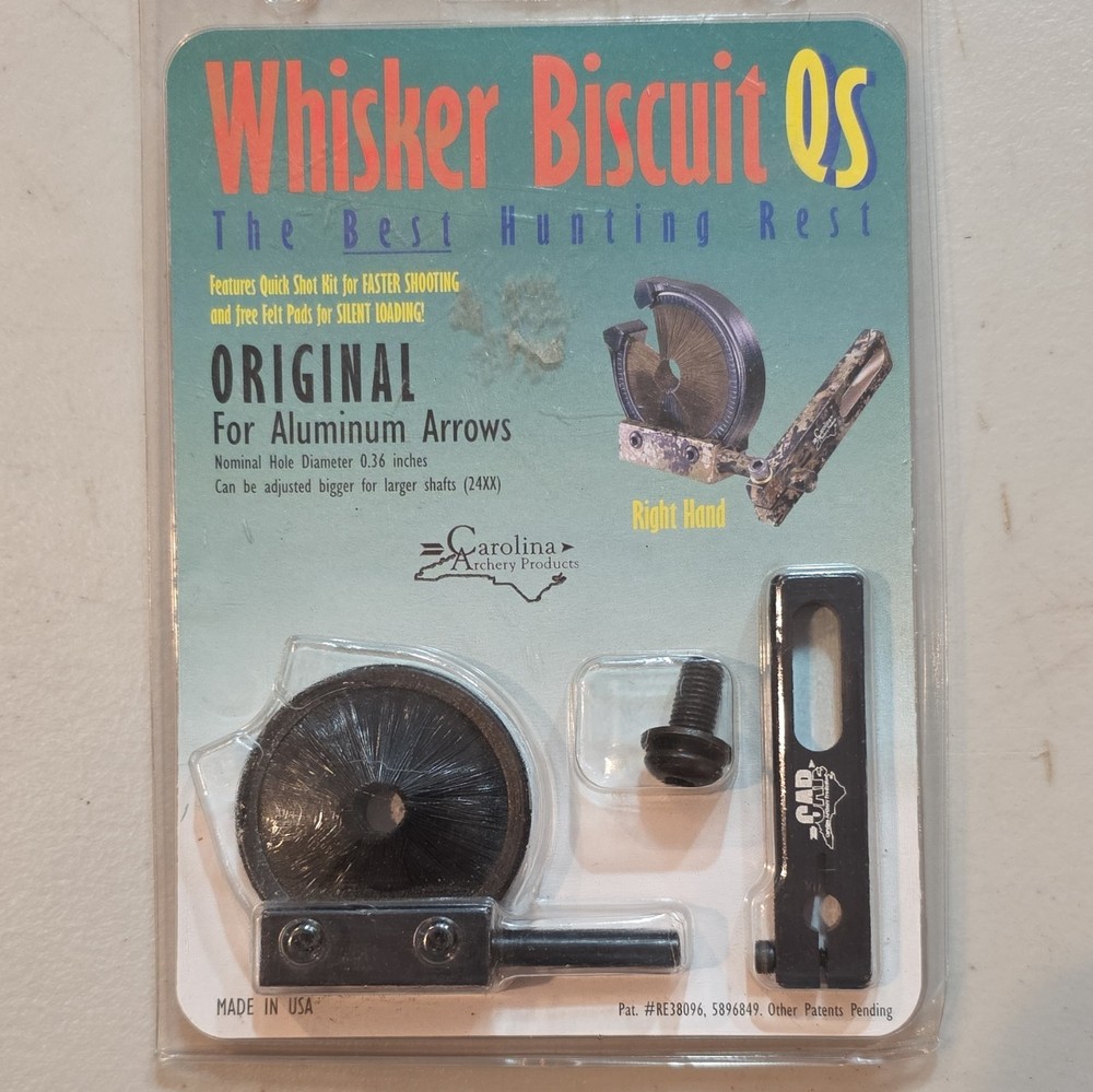Carolina Archery Whisker Biscuit QS Right Hand Arrow Rest Black WB-R2