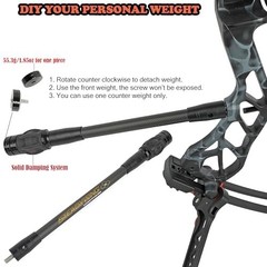 Archery Bow Stabilizer 6″ 8″ 10″ 12″ 15″ – Carbon Fiber, Damping System & Weight