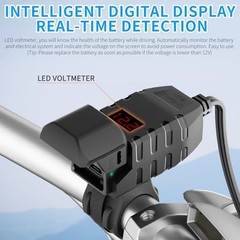 Motorcycle USB Charger, Dual USB Type C 30W PD & QC 3.0 Motorcycle Phone