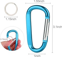Multi-Color 3″ Aluminum Carabiners – 6 Durable Keychain Clips for Outdoor Use