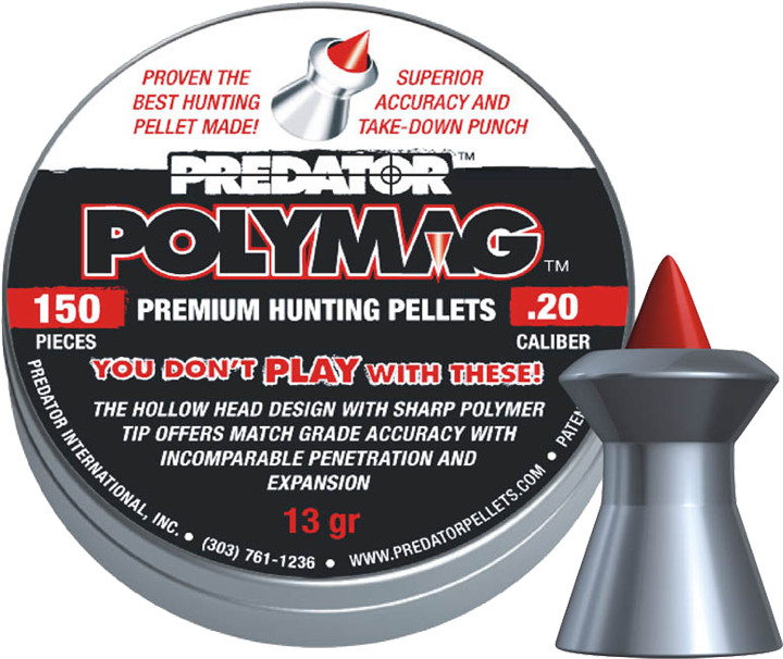 JSB PREDATOR POLYMAG 150 Count POINTED 5mm .20 Caliber Premium Air Pellets