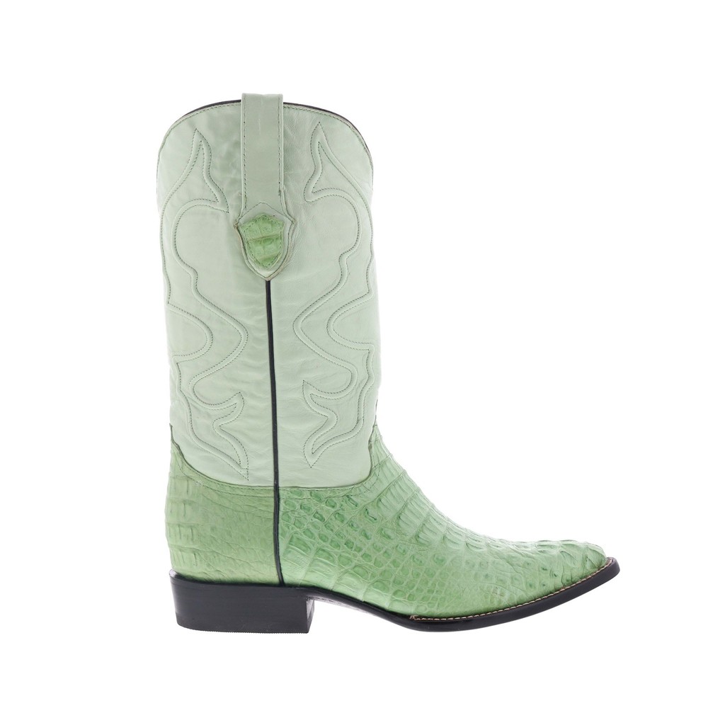Wild West Caiman Hornback Chihuahua Mens Green Wide Cowboy Western Boots