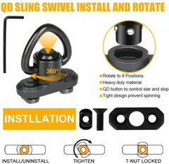 4X Mount Standard Quick Release QD Sling Swivel 1 Inch Adapter For M-rail
