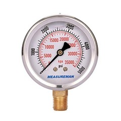 2-1/2″ Dial Size, Liquid Filled Hydraulic Pressure 2-1/2 inch Lower Mount