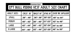 EPT Premium Leather Bull Riding Vest – Black Leather EPT Brand – Adult Sizes: Sm
