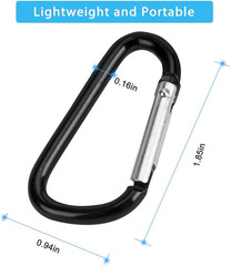 10 PCS Aluminum Carabiner D Shape Spring Clip Snap Key Hook Keychain Buckle