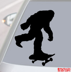 BIGFOOT RIDING SKATEBOARD VINYL DECAL STICKER CAR WINDOW BUMPER JDM SASQUATCH