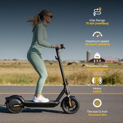 900W ELECTRIC SCOOTER FOR ADULTS 44 MILES RANGE 20MPH 12″ TIRES &DUAL SUSPENSION