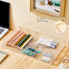 Briwooody 1 Pcs Acrylic Desk Drawer Organizer 9» up to 18» x 15» x 2.1» E…