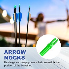 30 Pack Archery Arrows Nocks 6.2mm Plastic Insert Arrow Nock Green