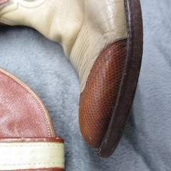 Tony Lama 6214 Western Boots Mens 8 D Cowboy Brown Lizard Snip Toe Vamp USA Made