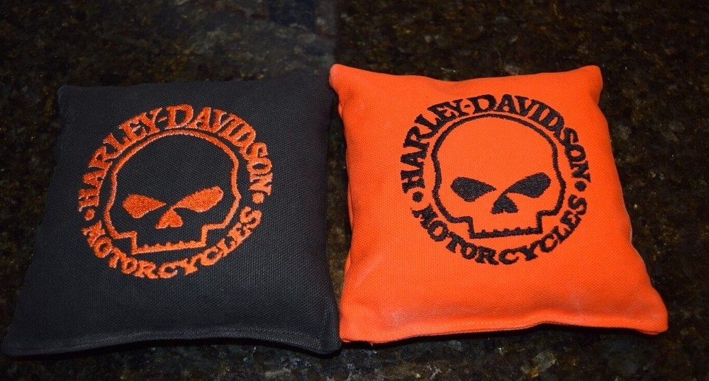 Eight Quality Cornhole Bags – HD Skull- Whole Corn or Pellets