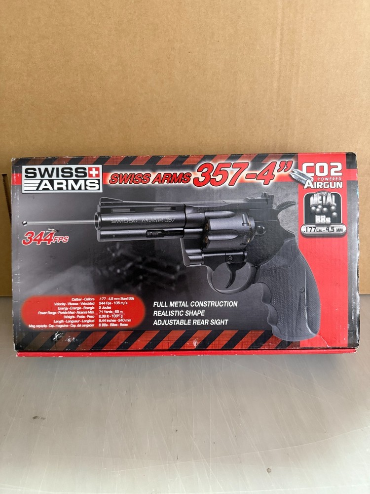 SWISS ARMS .357 – 4″ CO2 BB AIRGUN .177 CAL FULL METAL