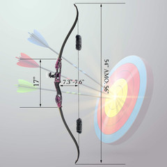 Topbows 56″ Recurve Bow Set – 30″ Draw, 30-50Lb, Right Hand, Outdoor Hunting
