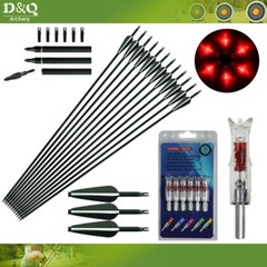 6/12/24pc 31 Inch Mixed Carbon Arrows Target +6 Red Lighted Nocks 7.62mm Hunting