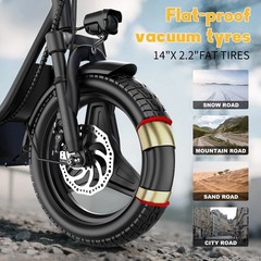 GQ8 14″ Adults Foldable E-Scooter with Seat 500W 48V 15Ah Battery Commuter 20mph