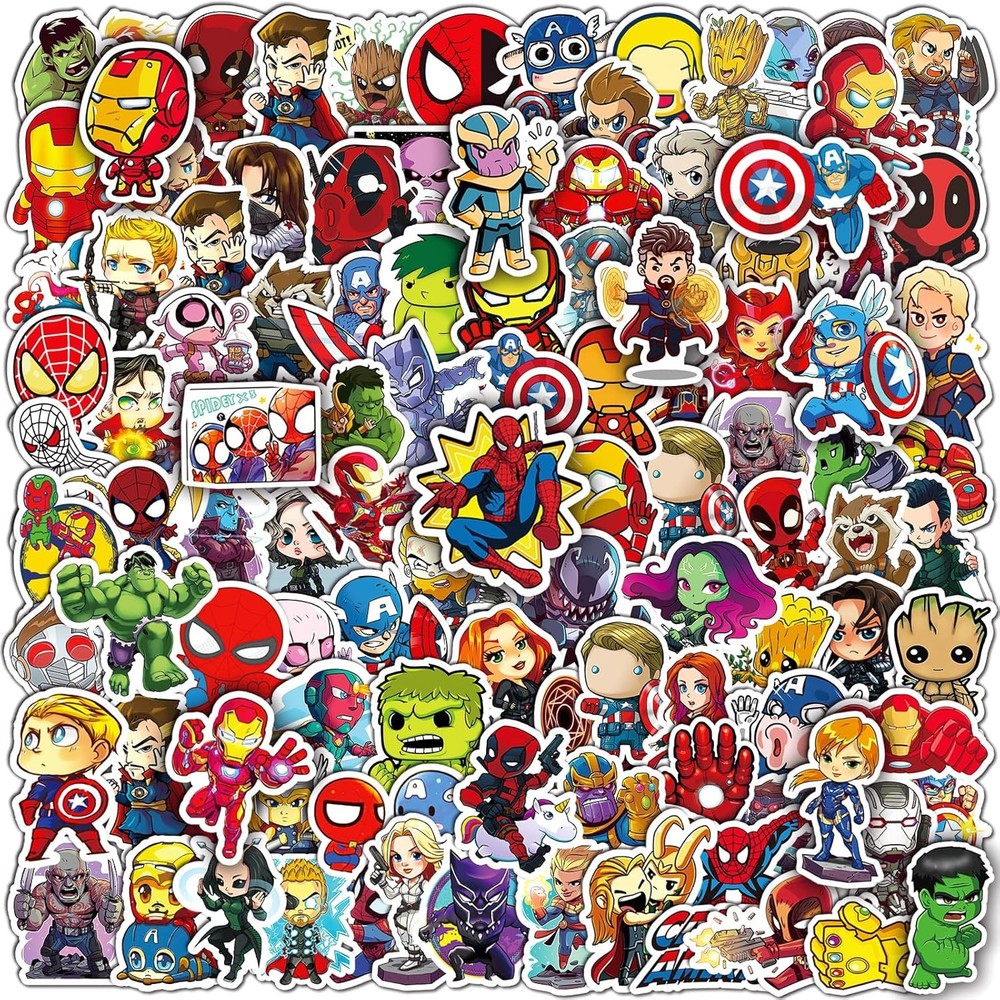 200Pcs Cool Character Vinyl Stickers Waterproof for Water Bottles Laptop Skate