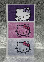 3 PACK HELLO KITTY PINK PURPLE SILVER Credit Debit Card Skin Cover Set Lot