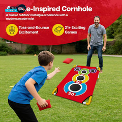 Cornhole Board with 21+Games 8 Bean Bags Arcade Style Corn Hole Games for Adults
