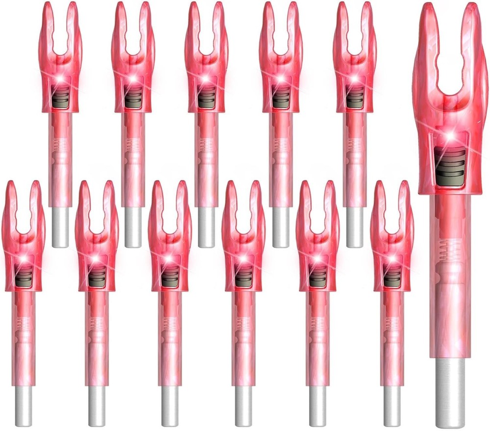 6/12PCS G Lighted Nocks for Arrows with .165 .204 universal fit, Red